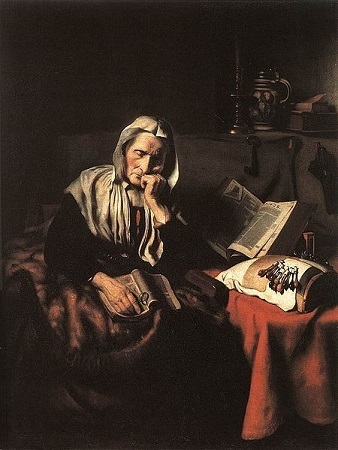 Old Woman Dozing - Nicolas Maes (1656)